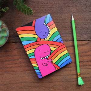 Rainbow dinosaurs colourful stationery from Laura Lee Designs 