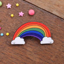 Load image into Gallery viewer, Rainbow Brooch - Wooden - Love - Pride - Friendship