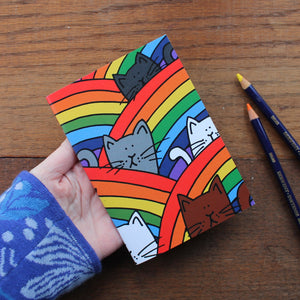 Rainbow cats notebook by Laura Lee Designs in Cornwall