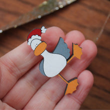 Load image into Gallery viewer, Cornish seagull christmas badge by Laura Lee Designs wooden