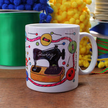 Load image into Gallery viewer, colourful sewing mug by Laura Lee Designs Cornwall
