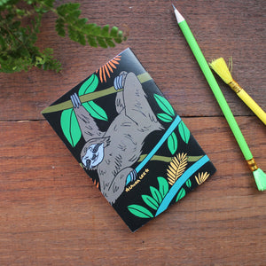 Sloth Notebook- Single Or Set - 36 Plain Pages - Pocket Size - 100% Recycled - Eco