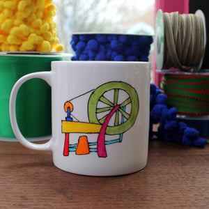 spinning wheel spinners mug Laura Lee Designs 
