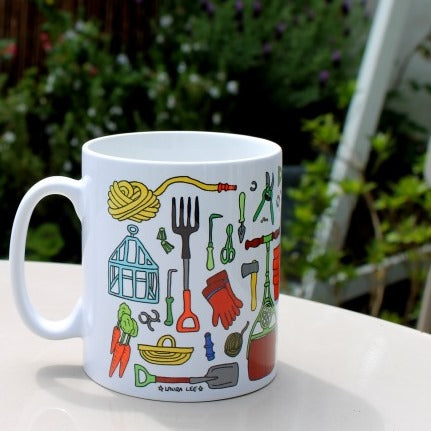 Laura Lee Designs Printed Gardening Tools Mug Gift