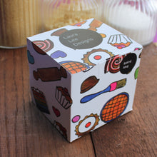 Load image into Gallery viewer, Adult mug box baking mug gift box covered in bread and cakes 