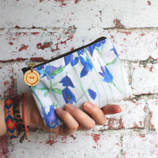 Crafters Storage Pouch With Blue Watercolour Flowers Laura Lee Designs