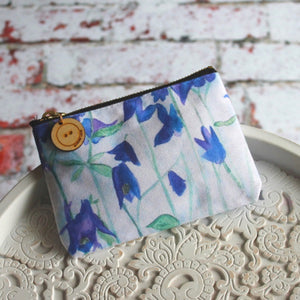 Blue bell flowers purse Laura Lee designs Cornwall