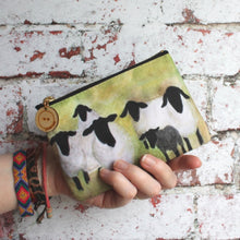Load image into Gallery viewer, Suffolk sheep zipped purse craft storage bag by Laura Lee Designs Artist Cornwall