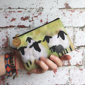 Suffolk sheep zipped purse craft storage bag by Laura Lee Designs Artist Cornwall