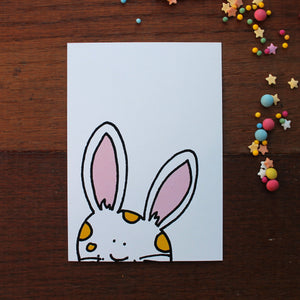 Easter bunny post card by Laura Lee Designs in Cornwall