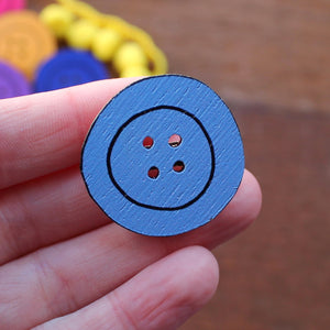 Forget me not blue button brooch by Laura Lee Designs in Cornwall