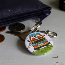 Load image into Gallery viewer, T25 style campervan keyring by Laura Lee Designs Cornwall