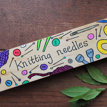 Load image into Gallery viewer, Wooden knitting needle storage box Laura Lee Designs 