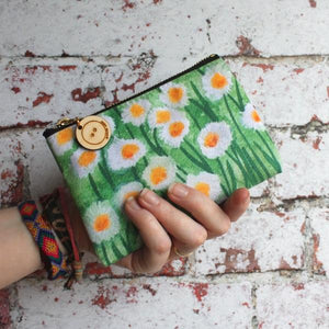 Daisies purse, colourful storage bag by Laura lee designs Cornwall
