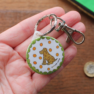 Spotty dog keyring by Laura Lee Designs