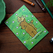 Load image into Gallery viewer, Deer notebook colourful green note book with deer and fawn by Laura Lee Designs 
