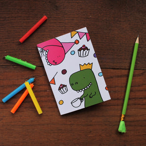 Dinosaur tea party notebook great eco party bag filler by Laura Lee Designs 