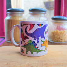 Load image into Gallery viewer, Rainbow dinosaur mug and matching box by Laura Lee Designs