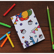 Load image into Gallery viewer, Dinosaur party notebook fun stationery by Laura Lee Designs 