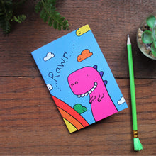 Load image into Gallery viewer, Dinosaur rainbow notebook by Laura Lee Designs Cornwall