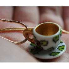 Load image into Gallery viewer, Laura Lee Designs miniature tholly teacup necklace gold and silver chain