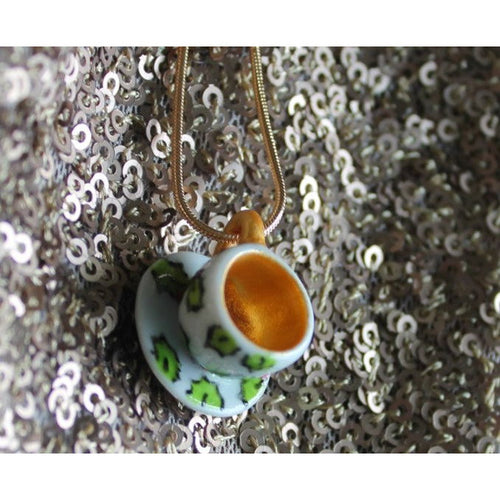 Holly Teacup Necklace Christmas Laura Lee Designs