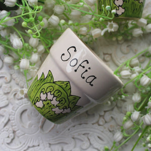Personalised flora day planter lily of the valley by Laura Lee Designs Cornwall
