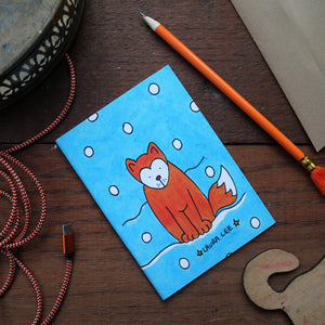 Foxes playing in the snow notebook by Laura Lee Designs 