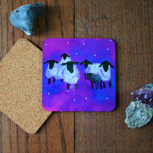 Galaxy sheep coaster by Laura Lee Designs 