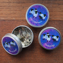 Load image into Gallery viewer, Colourful galaxy sheep tins storage for knitters by Laura Lee Designs Cornwall