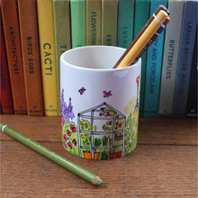 Load image into Gallery viewer, Greenhouse pen pot hand painted gardeners gift