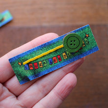 Load image into Gallery viewer, Green and yellow button hairslide by Laura Lee Designs Cornwall