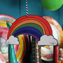 Load image into Gallery viewer, Hanging rainbow decoration by Laura lee designs 