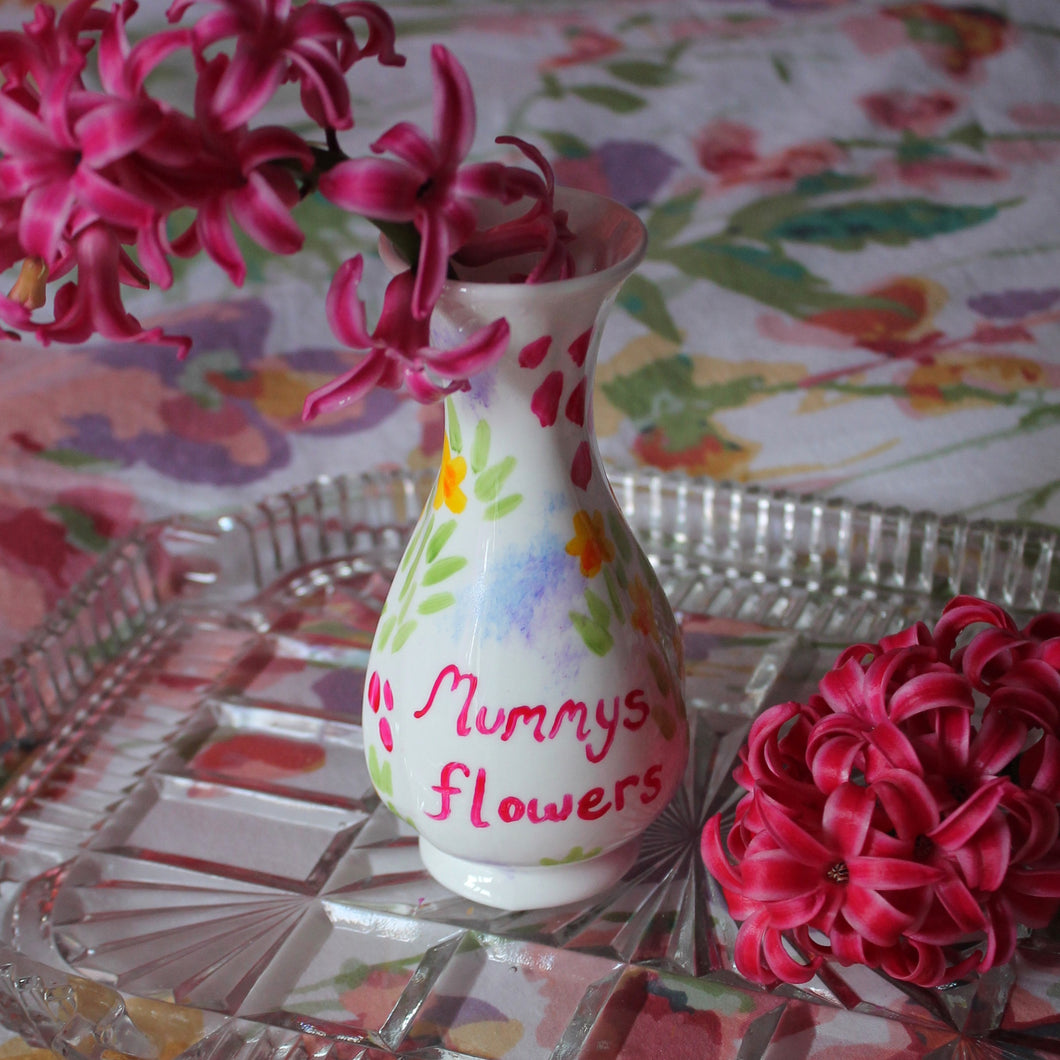Mummys Flowers Vase - Meadow Flowers - Hand Painted China