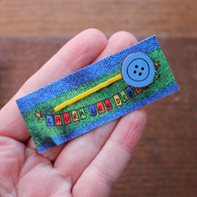 Load image into Gallery viewer, Pale blue and yellow button hairslide by Laura Lee Designs Cornwall