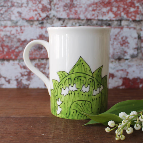 Helston flora day lily of the valley mug bu Laura Lee Designs 