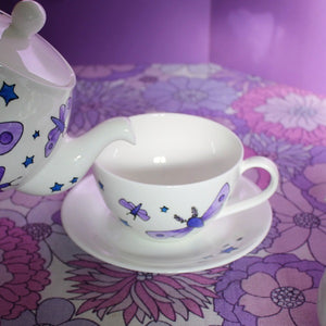 Moths and stars magical teacup by Laura lee designs 