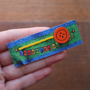orange and yellow button hairslide by Laura Lee Designs Cornwall