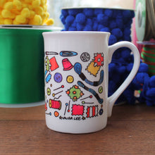 Load image into Gallery viewer, A colourful quilters patchworking mug by Laura Lee Designs Cornwall