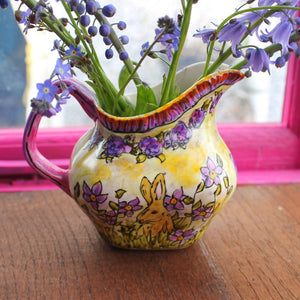 Purple floral bunny jug by the vintage pimp by Laura Lee Designs 