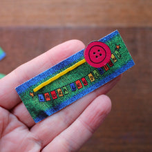 Load image into Gallery viewer, pink and yellow button hairslide by Laura Lee Designs Cornwall