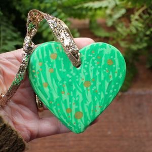 Hand painted heart by Laura Lee designs in Cornwall