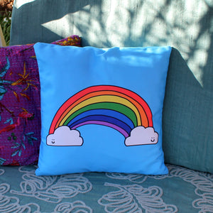 Rainbow cushion by Laura lee designs Cornwall