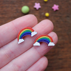 Rainbow stud earrings by Laura Lee Designs 