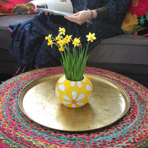 Retro flowers vase by Laura Lee Designs Cornwall