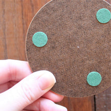 Load image into Gallery viewer, protective coaster feet on Laura Lee Designs wooden coasters