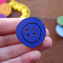 Load image into Gallery viewer, Royal blue button brooch by Laura Lee Designs in Cornwall