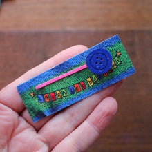 Load image into Gallery viewer, Royal blue and pink button hairslide by Laura Lee Designs Cornwall