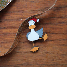 Load image into Gallery viewer, Christmas seagull cornish brooch by Laura Lee Designs