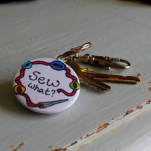 Load image into Gallery viewer, Sew What sewing keyring bag charm by Laura Lee designs in Cornwall